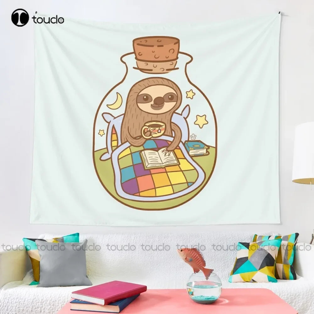 Sloth In A Bottle Wall Tapestry or Blanket