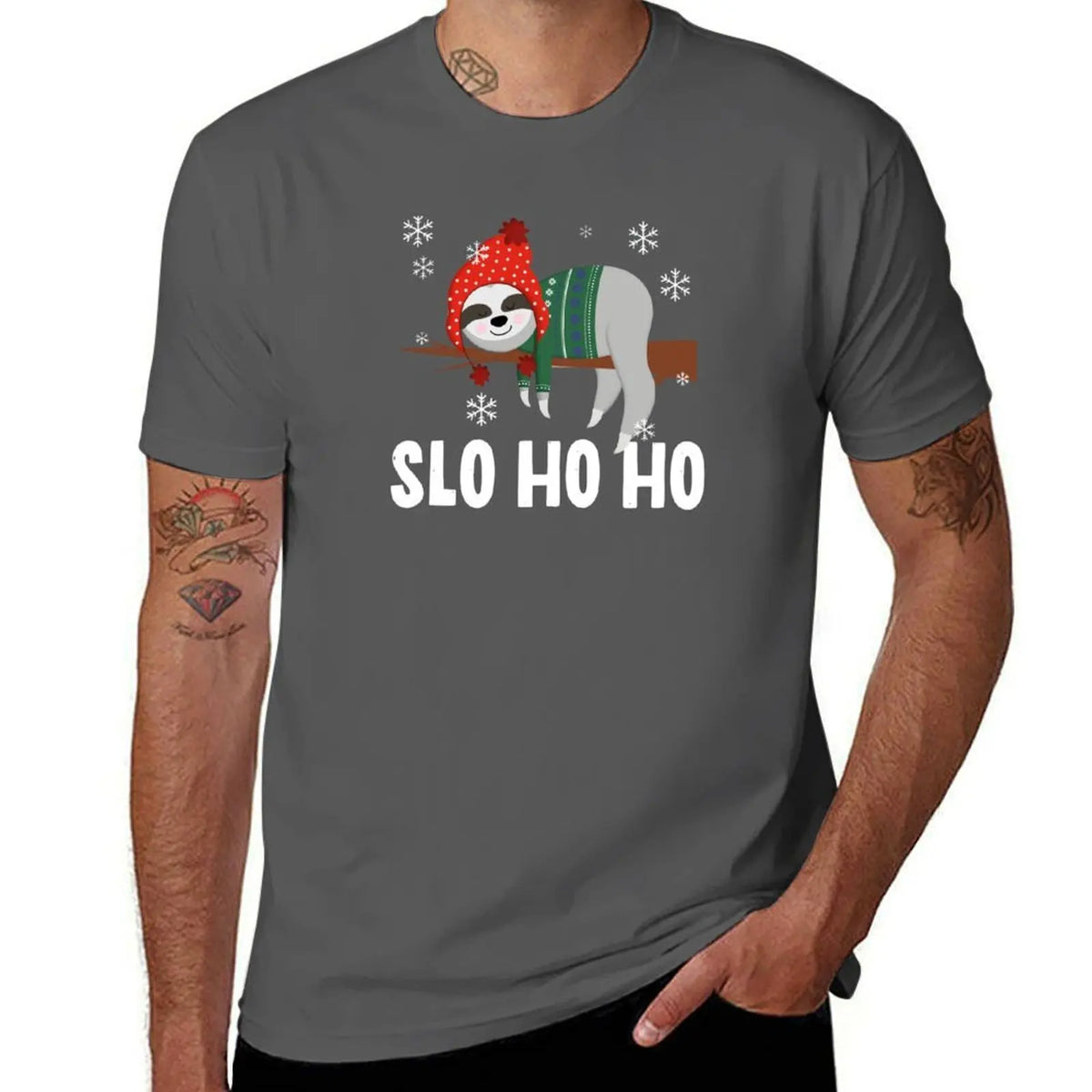 Slo Ho Ho Sloth Christmas T-Shirt
