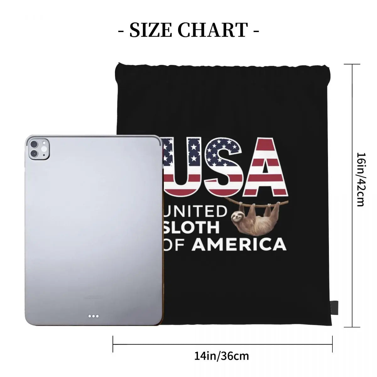 United Sloth Of America Drawstring Backpack