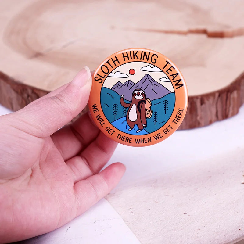 Sloth Hiking Team Pin Badge
