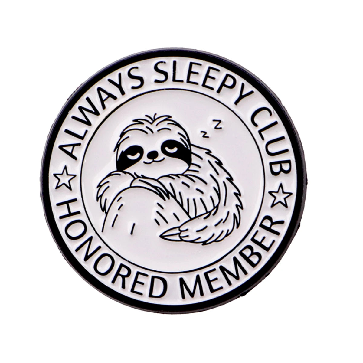 Always Sleepy Club Sloth Pin Badge