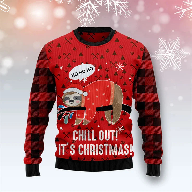 Chill Out It's Christmas Sloth Christmas Jumper