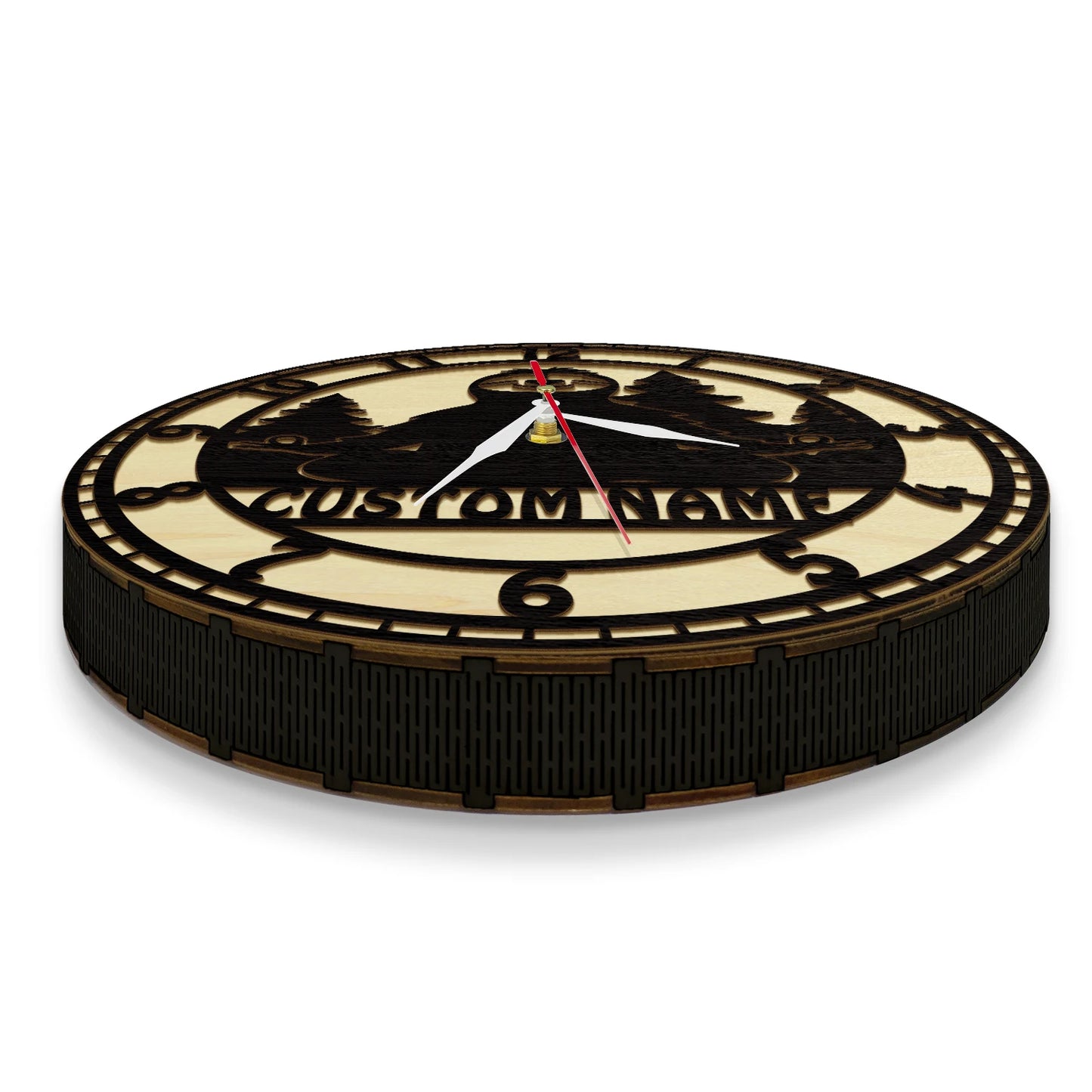 Custom Sloth Yoga Namaste Wooden Frame Wall Clock
