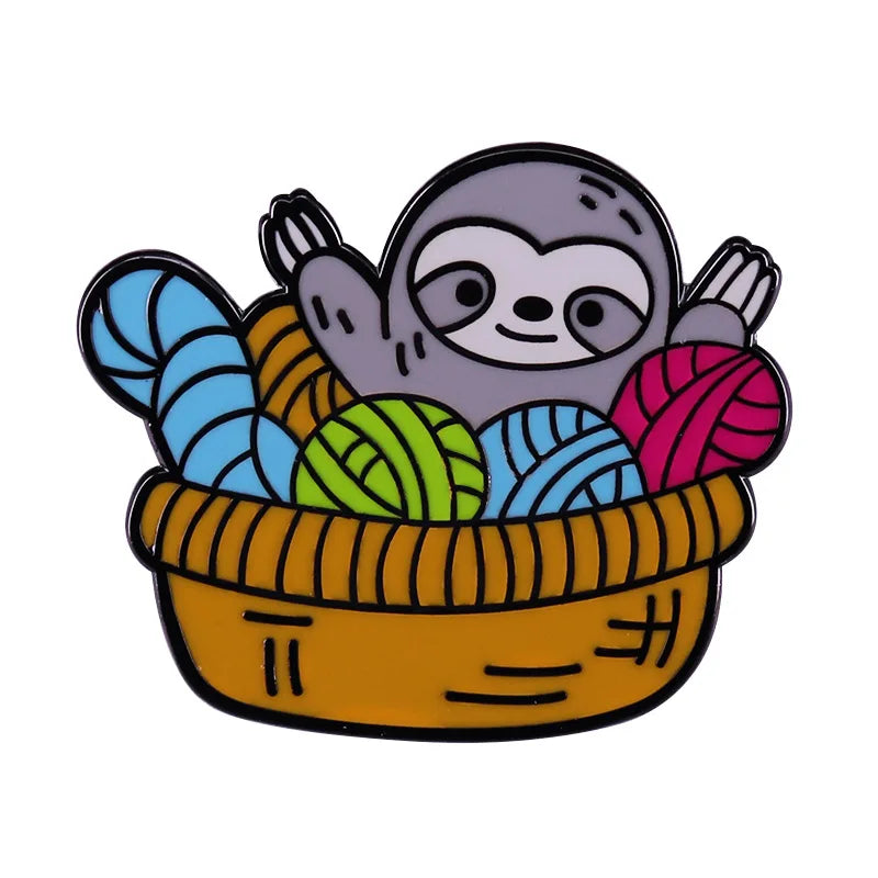 Sloth Enamel Pin Badges