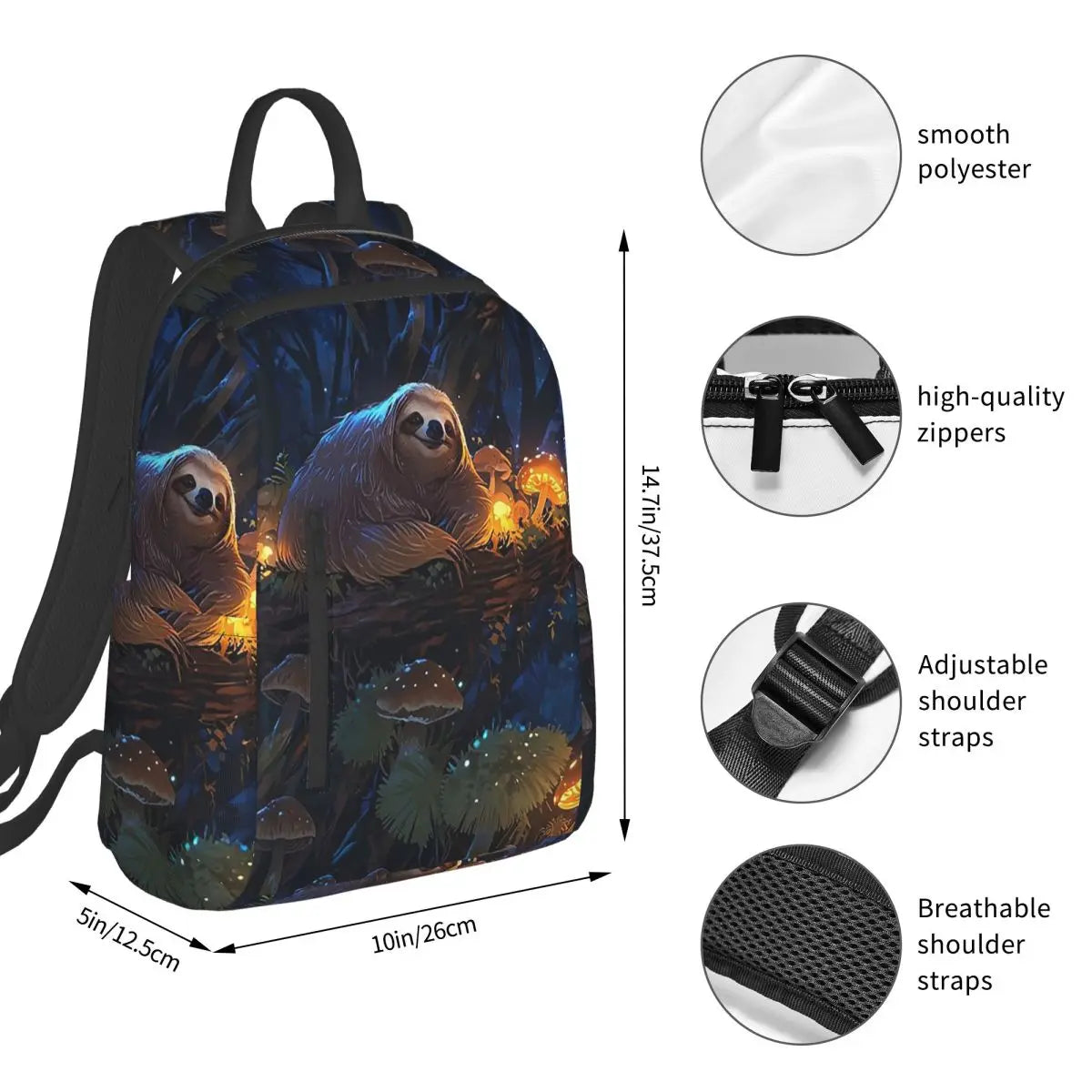 Sloth Drifting In A Woodland Pond Backpack