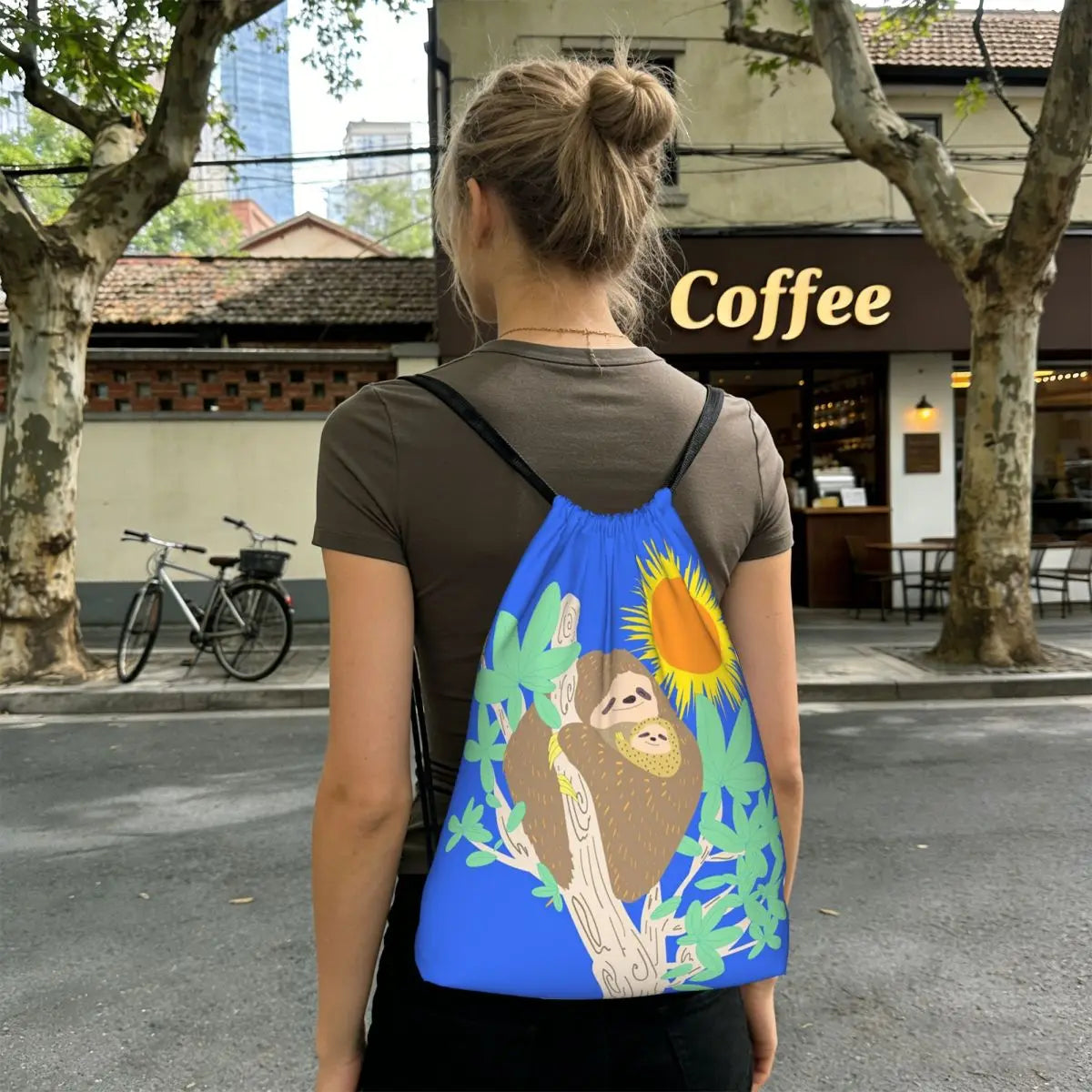 Sloth With Baby Sloth On Branch Backpack
