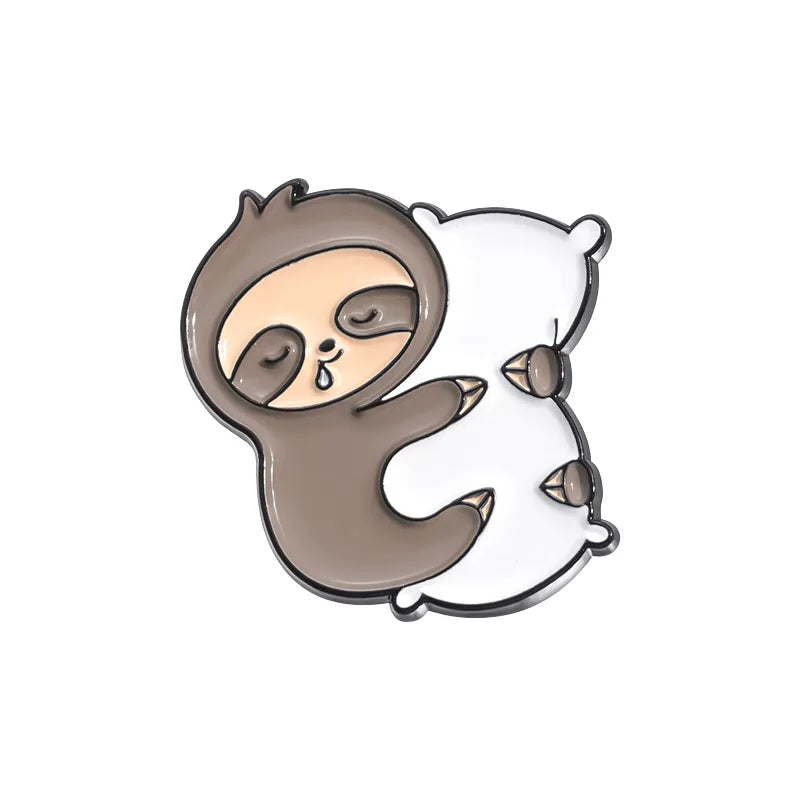 Cartoon Sloth Enamel Pin Badges