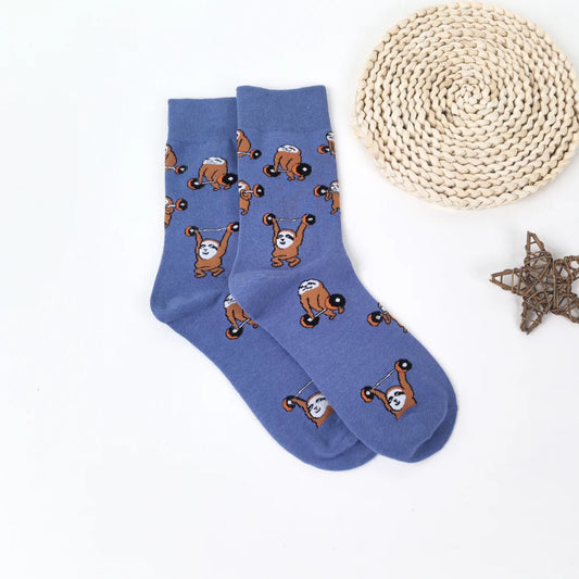 Bodybuilding Weightlifting Sloth Socks