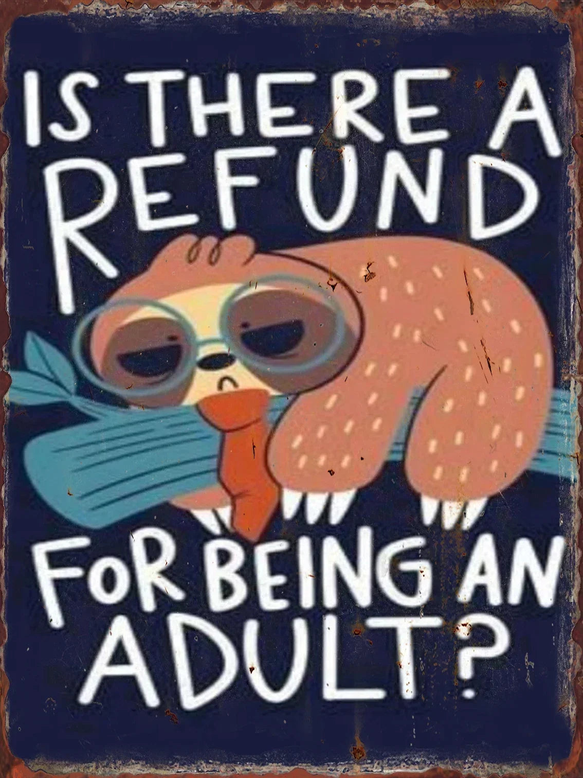 Vintage Sloth Metal Wall Art