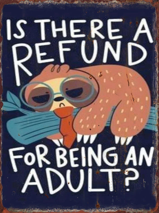 Vintage Sloth Metal Wall Art