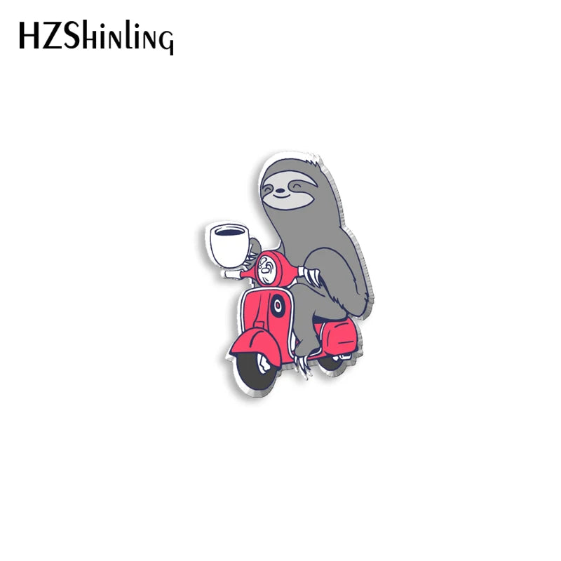 Sloth Acrylic Pin Badge