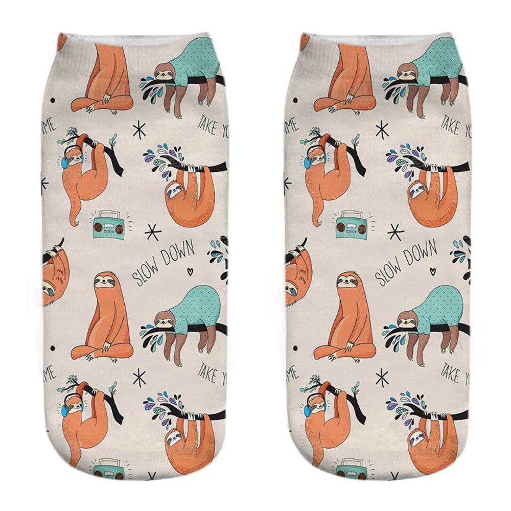 Sloth Short Ankle Socks