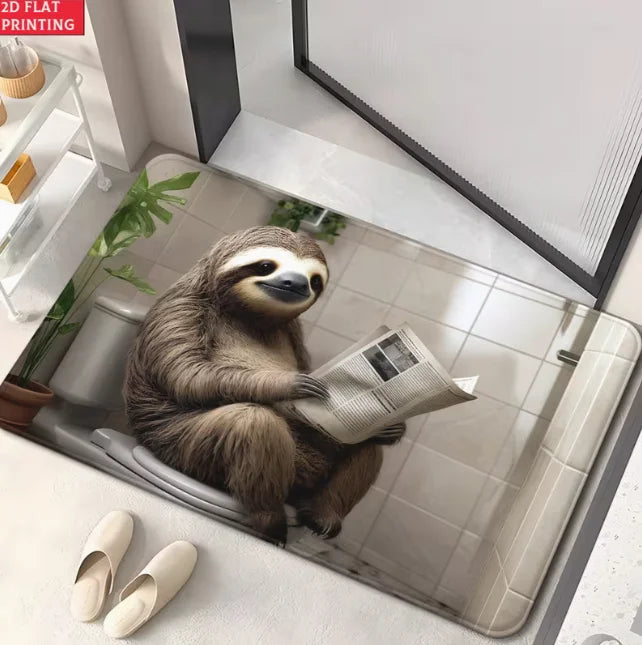 Sloth In The Bathroom Mat