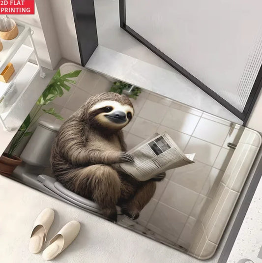 Sloth In The Bathroom Mat product photo