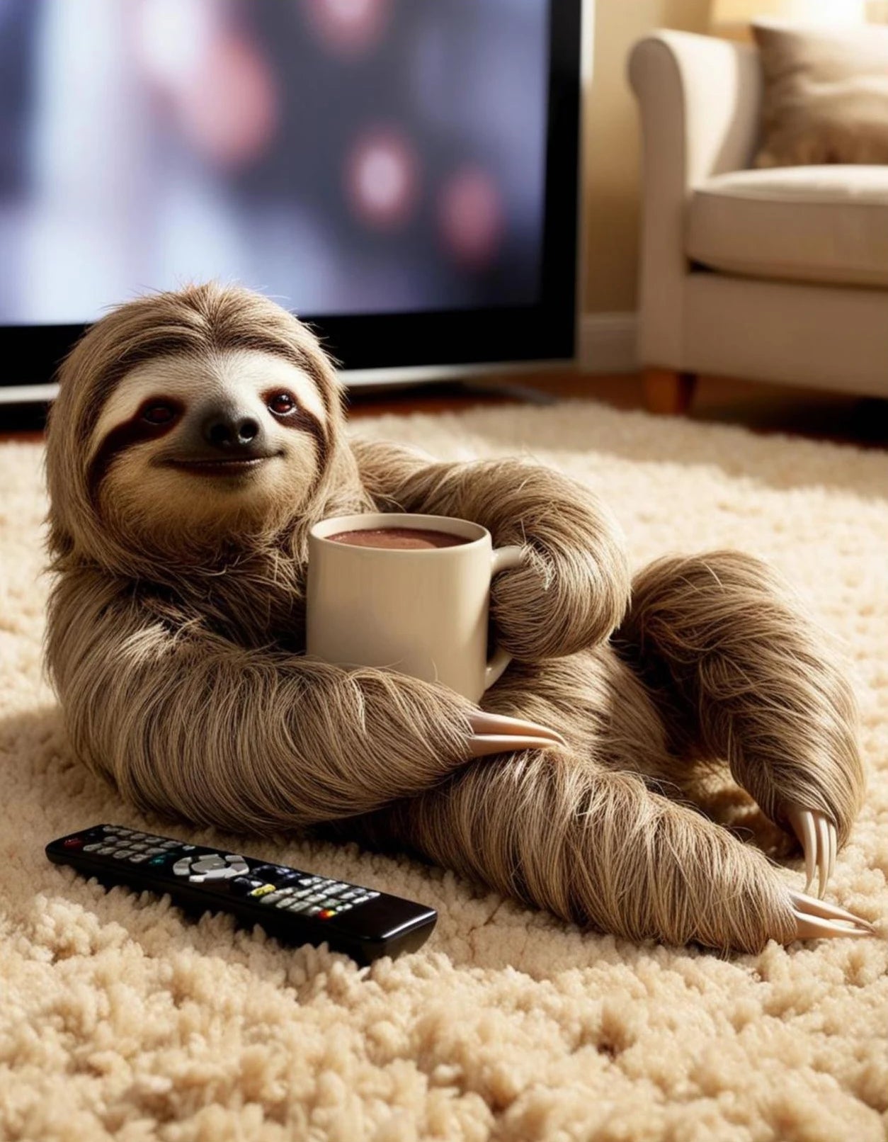 Sloth With A Brew Canvas Art Picture product photo