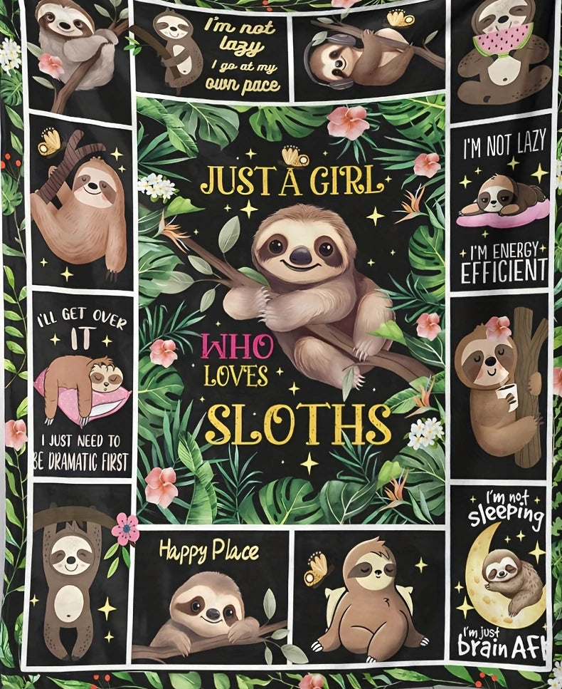 Cute Sloths Collage Blanket