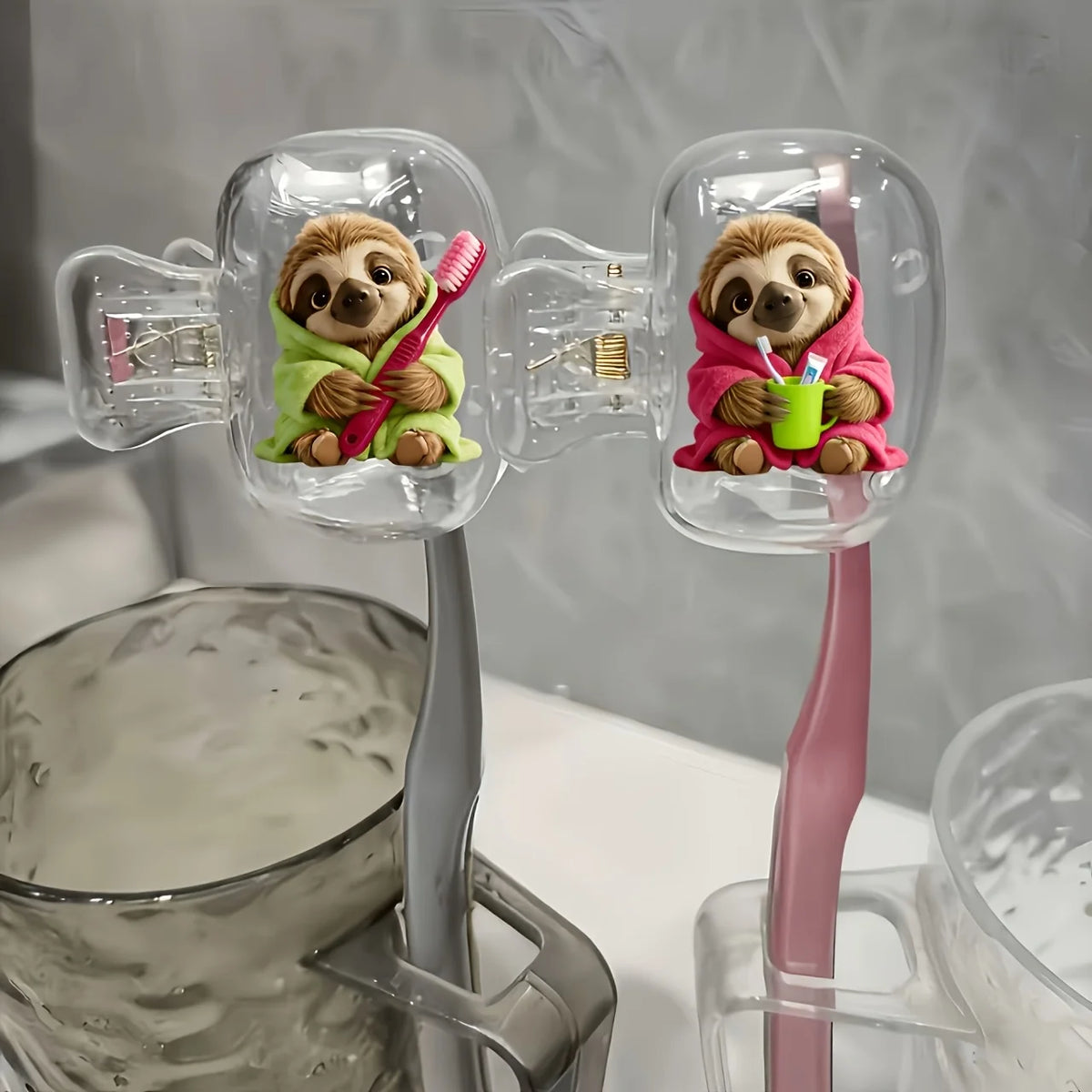 2 Piece Sloth Portable Toothbrush Head Covers