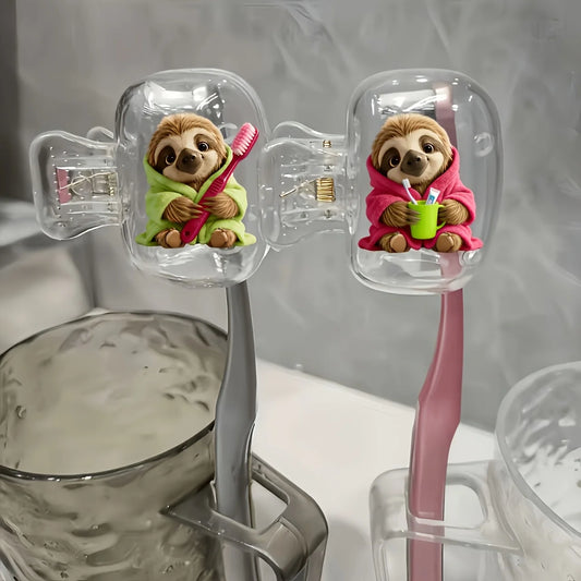 2 Piece Sloth Portable Toothbrush Head Covers