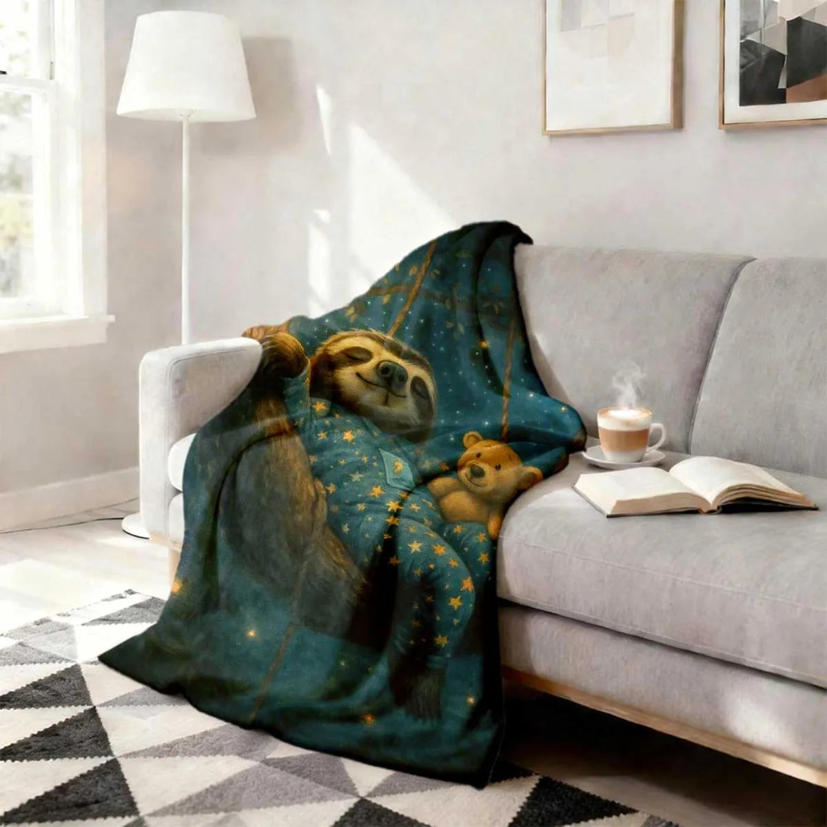 Sloth & Teddy Bear Stars Blanket