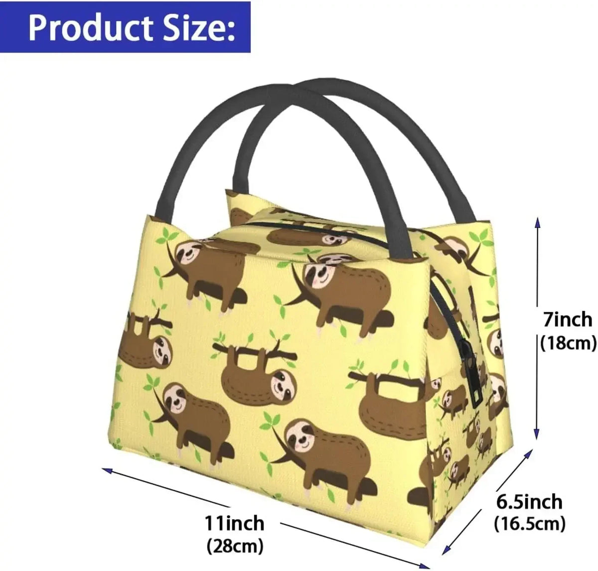 Sloth On A Branch Insulated Lunch Bag