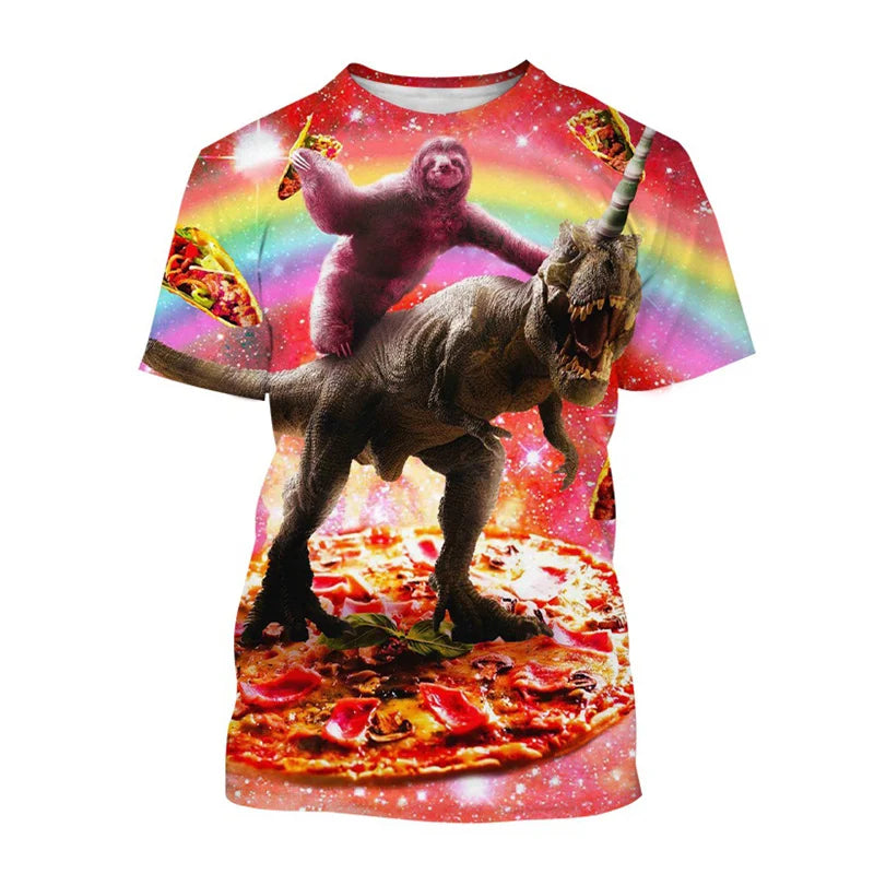 Sloth & Dinosaur Galaxy T-Shirt product photo
