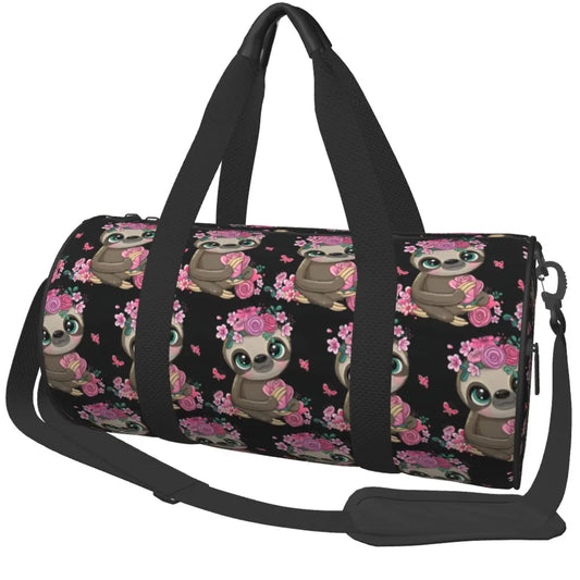 Sloth With Flowers Gym Bag