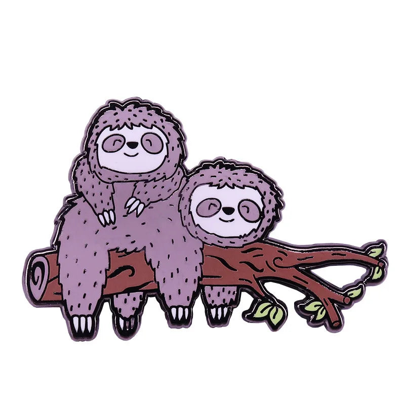 Sloth Enamel Pin Badges