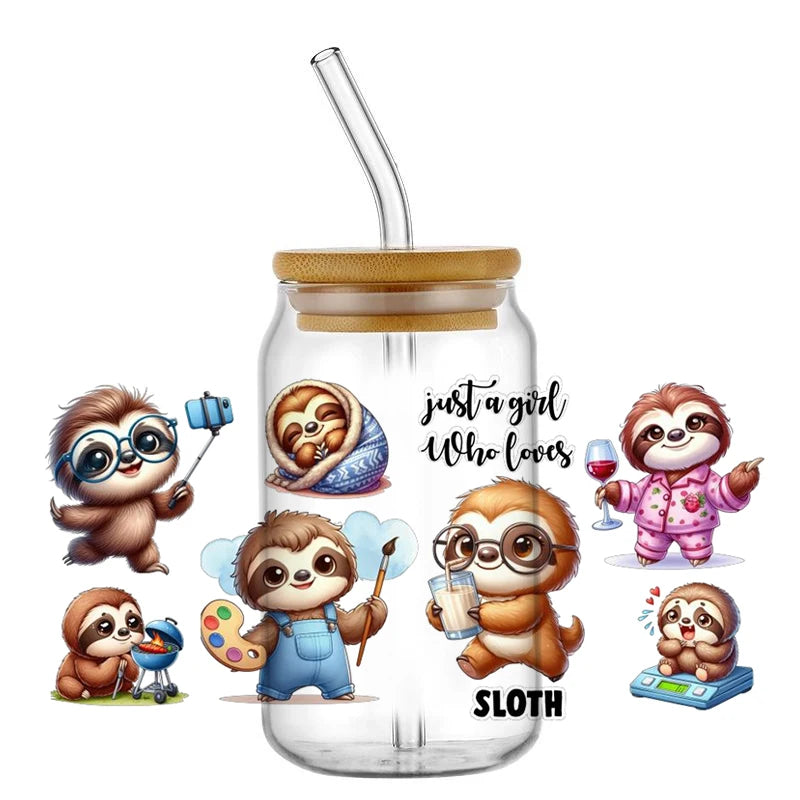 Sloth Decal Easy Peel Rub-On Transfer Sticker