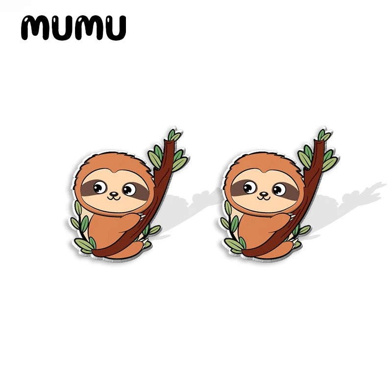 New Cute Sloth Stud Earrings