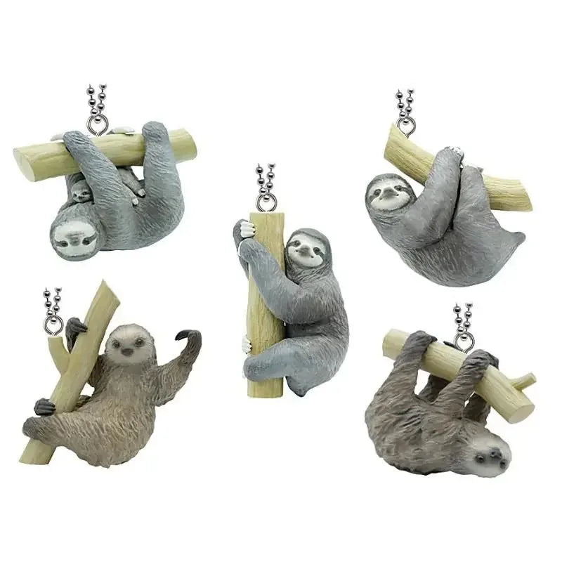 Sloth Hugging Wood keychain