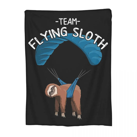 Paragliding Flying Sloth Blanket
