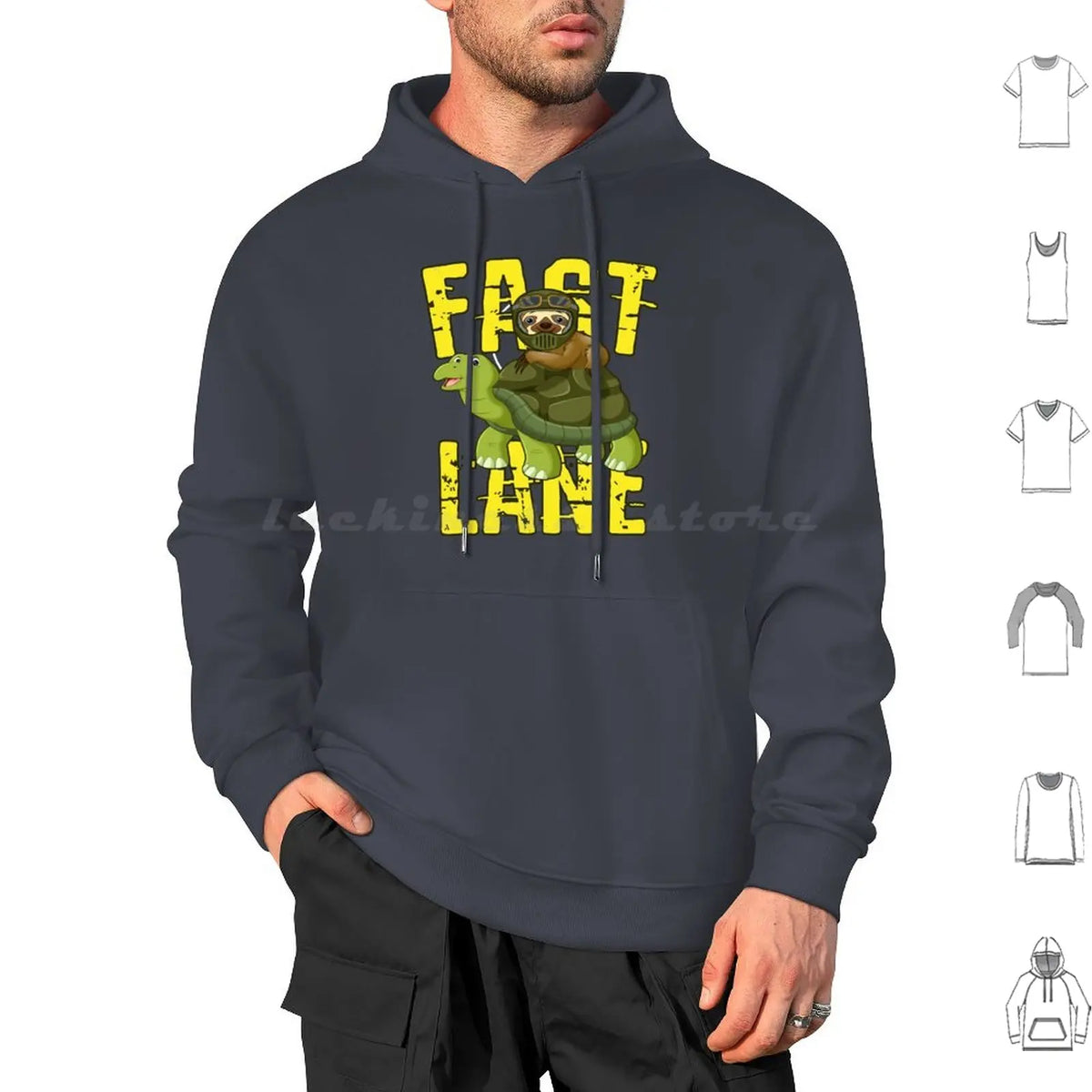 Fast Lane Sloth On Turtle Hoodie