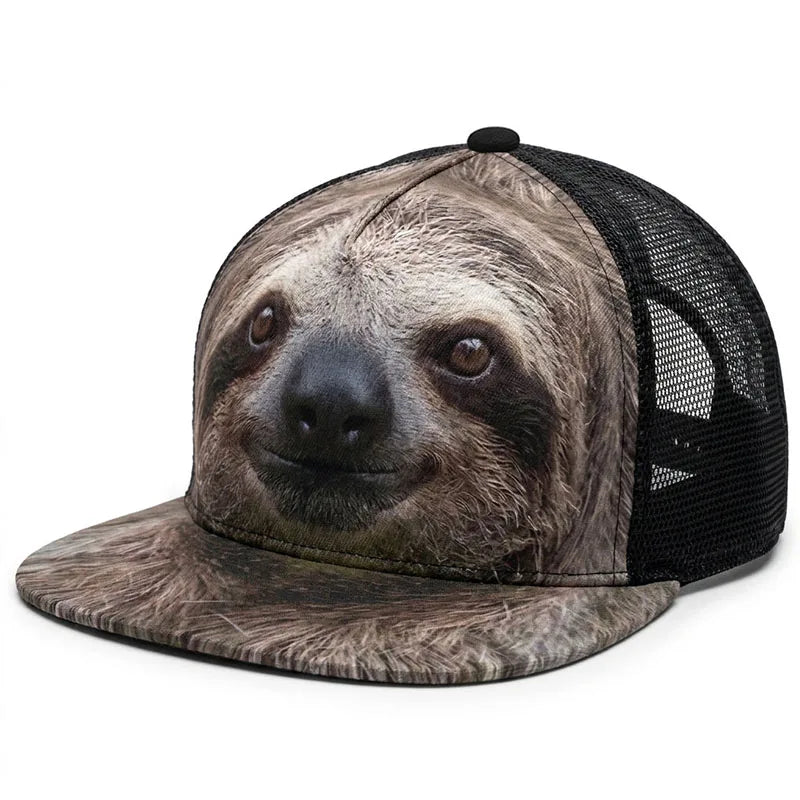 Realistic Sloth Print Baseball Cap