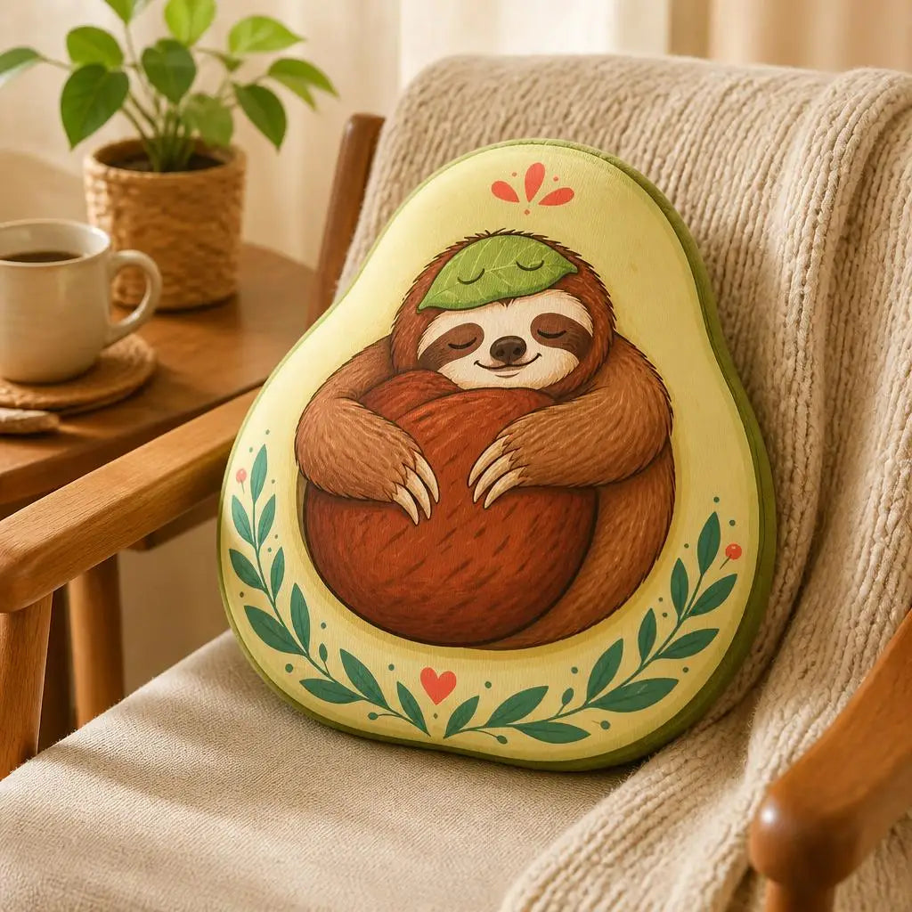 Sloth Avocado Plush Pillow