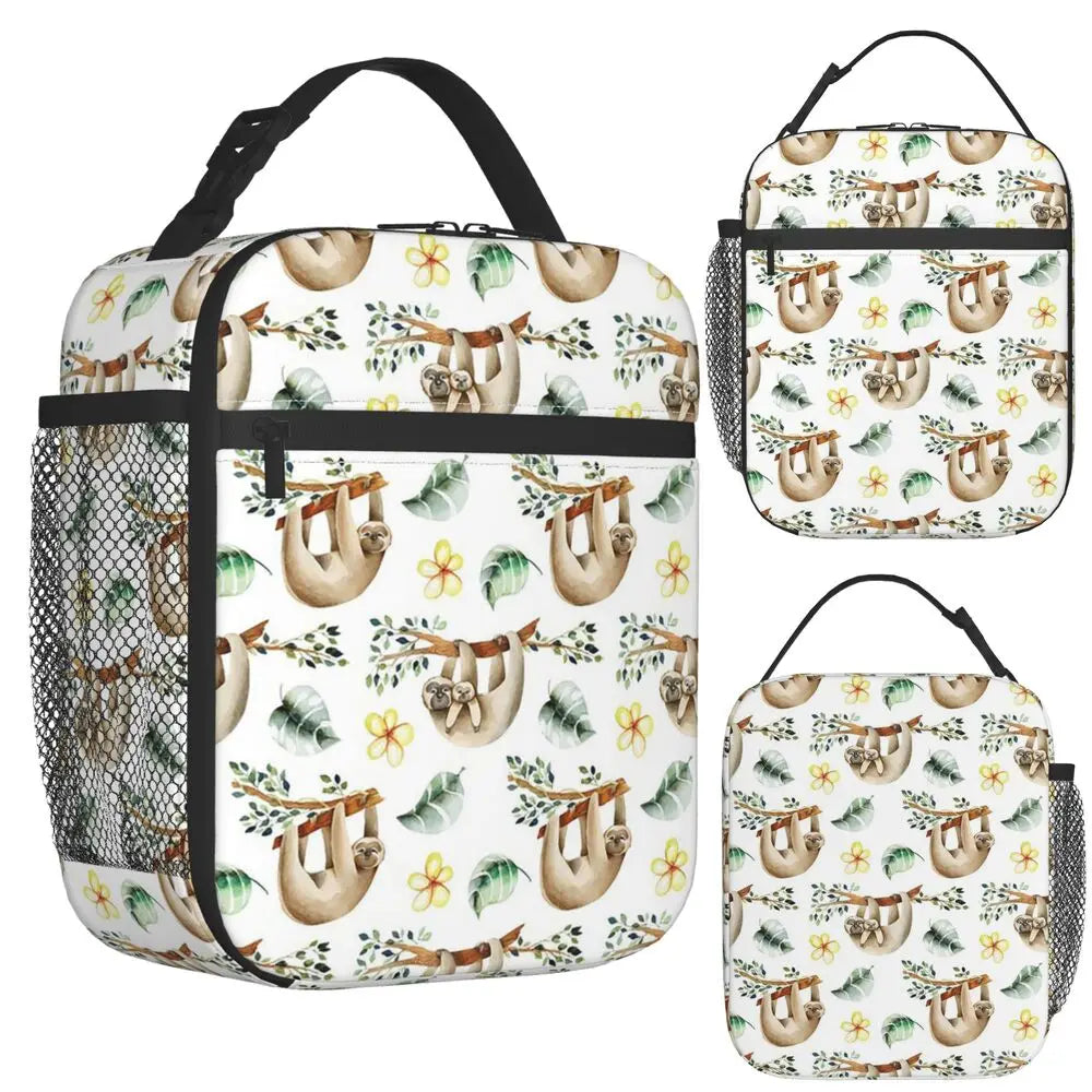 Hanging Sloth Insulated Lunch Bag