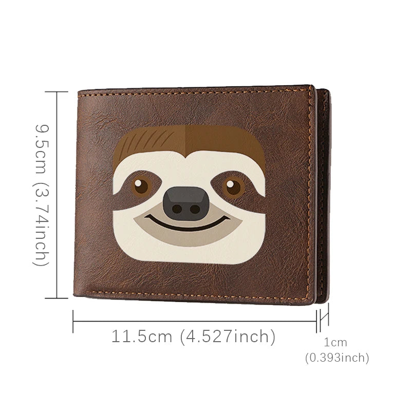 Sloth Face Leather Wallet