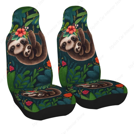 Sloth Car Front Seat Covers 2 Pieces