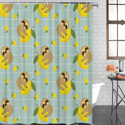 Sloth Lemon Shower Curtain