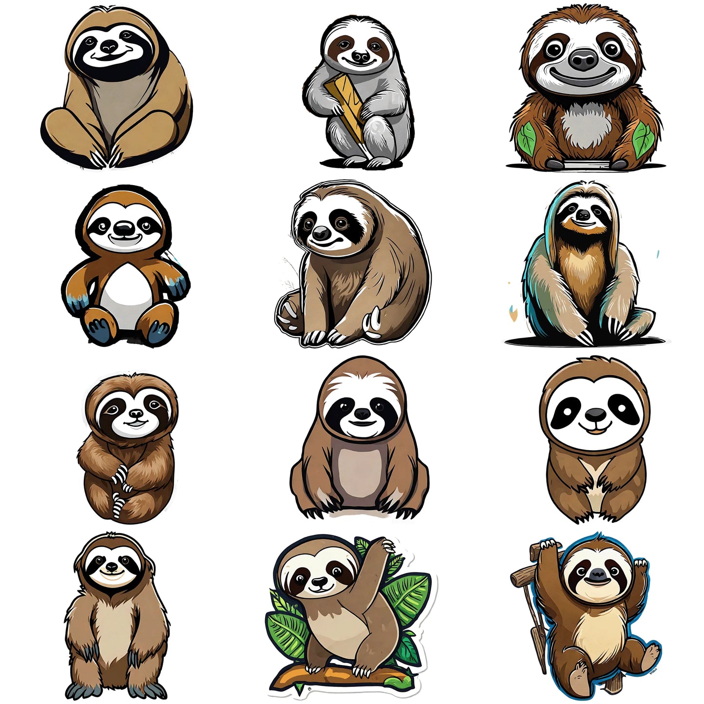 Sloth graffiti stickers