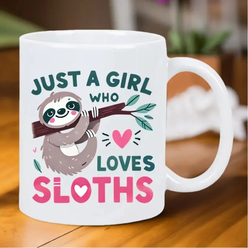 Just a Girl Who Loves Sloths Design Ceramic Mug