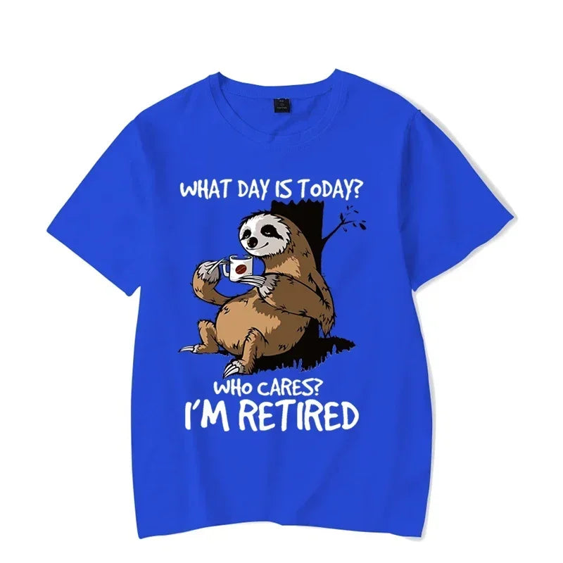 Who Cares I'm Retired Sloth T-shirt