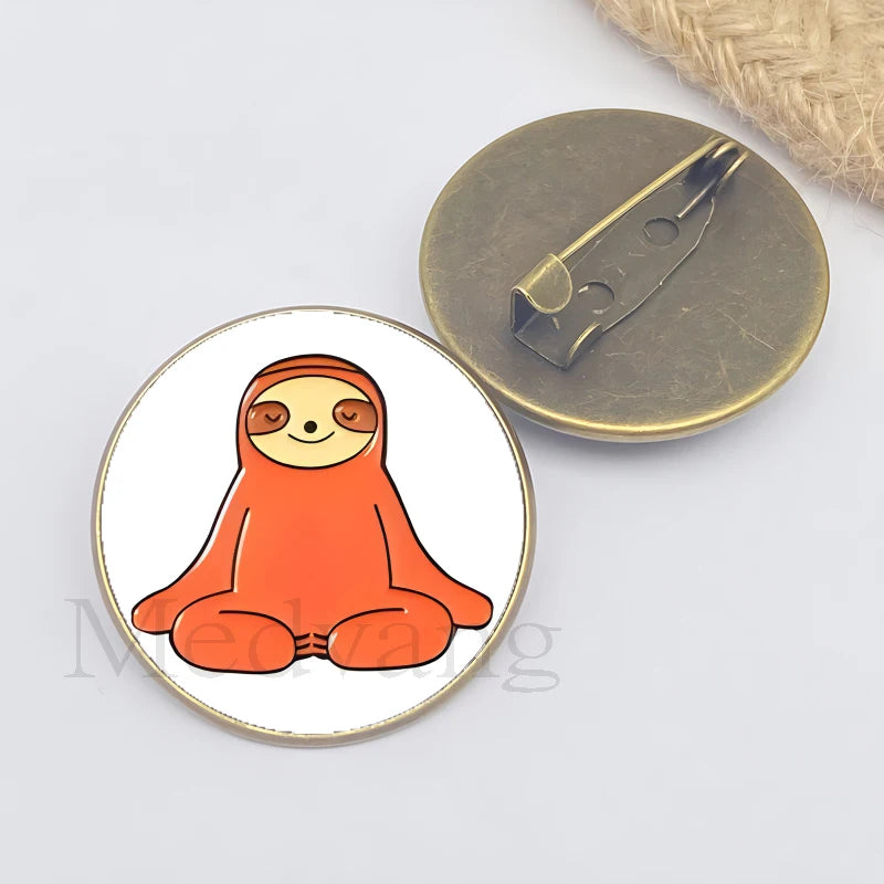 Cute sloth brooch