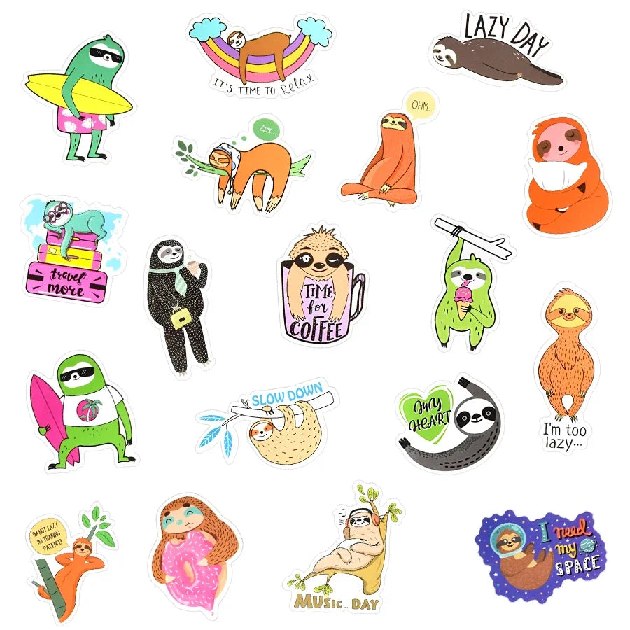 50 Piece Sloth Stickers