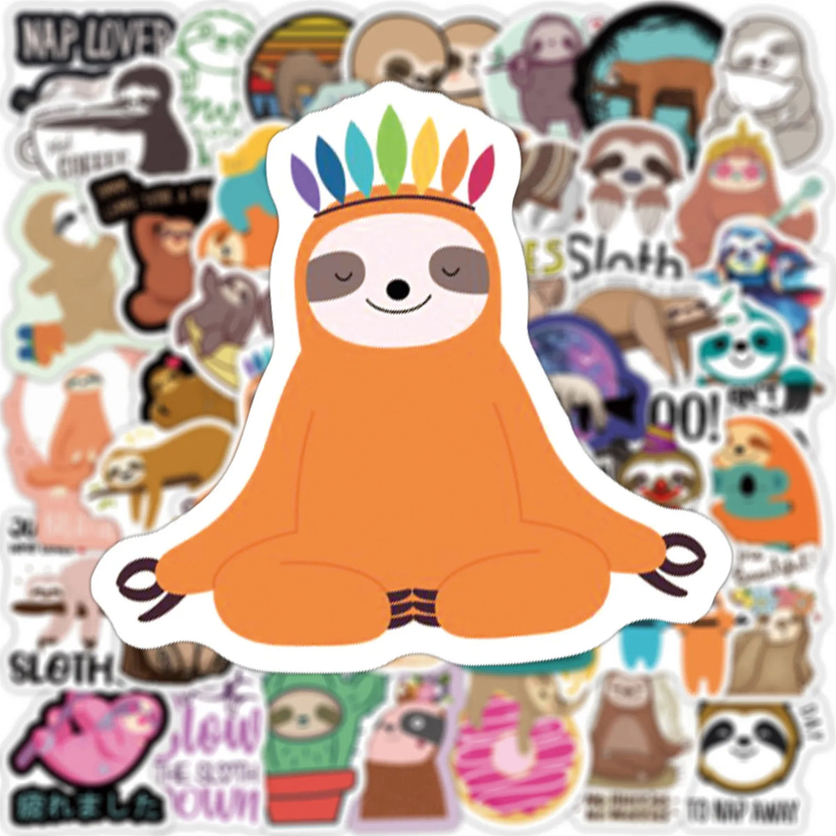 50 Piece Sloth Stickers