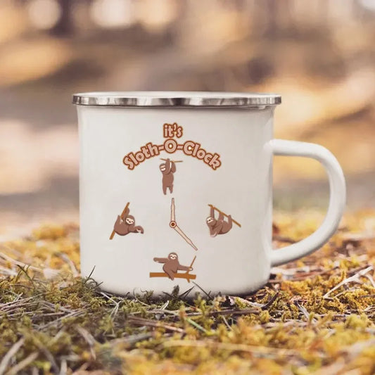 It's Sloth-O-Clock Enamel Mug
