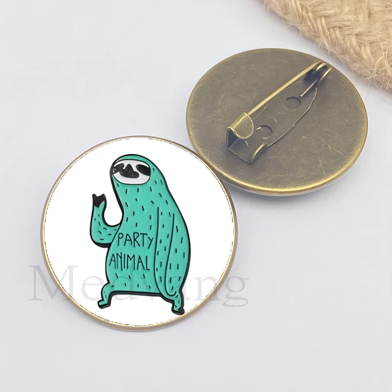 Cute sloth brooch