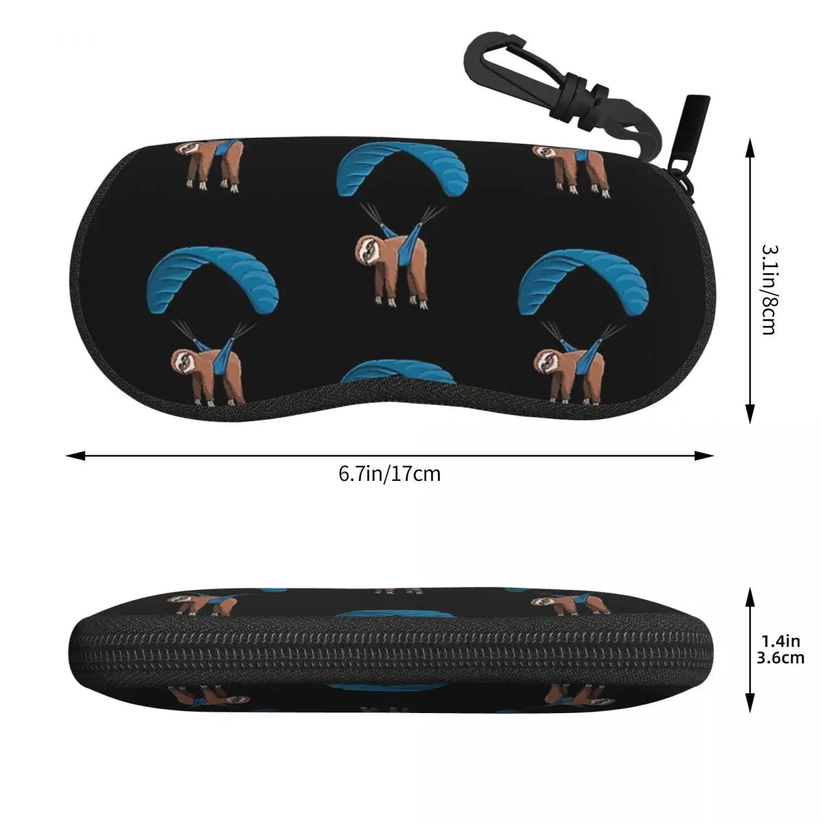 Paragliding Flying Sloth Glasses Case