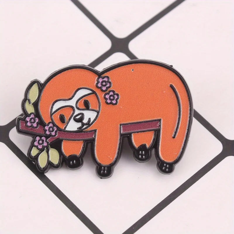 Sloth On A Branch Pin Badge