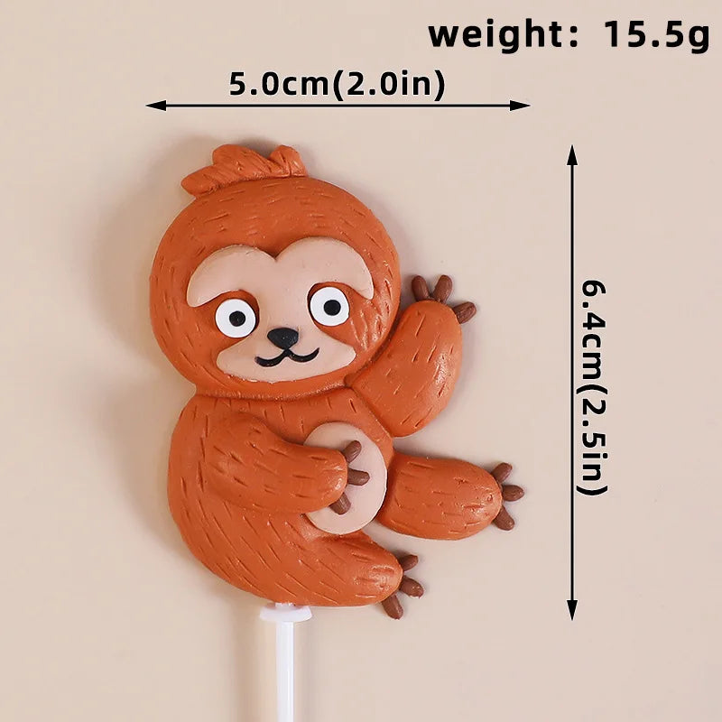 Jungle Sloth & Friends Cake Toppers