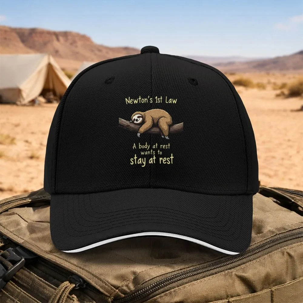 Newton's First Law Sloth Baseball Cap product photo 1